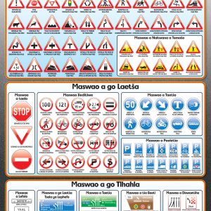 Maswao a polokego tseleng / Road safety signs